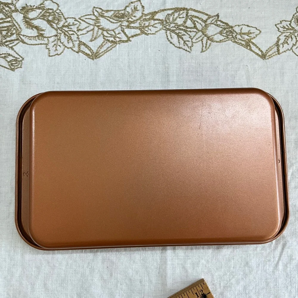 Copper Chef Nonstick Bake Pan Set with Lift Out Rack and Storage Lid Copper 11x7